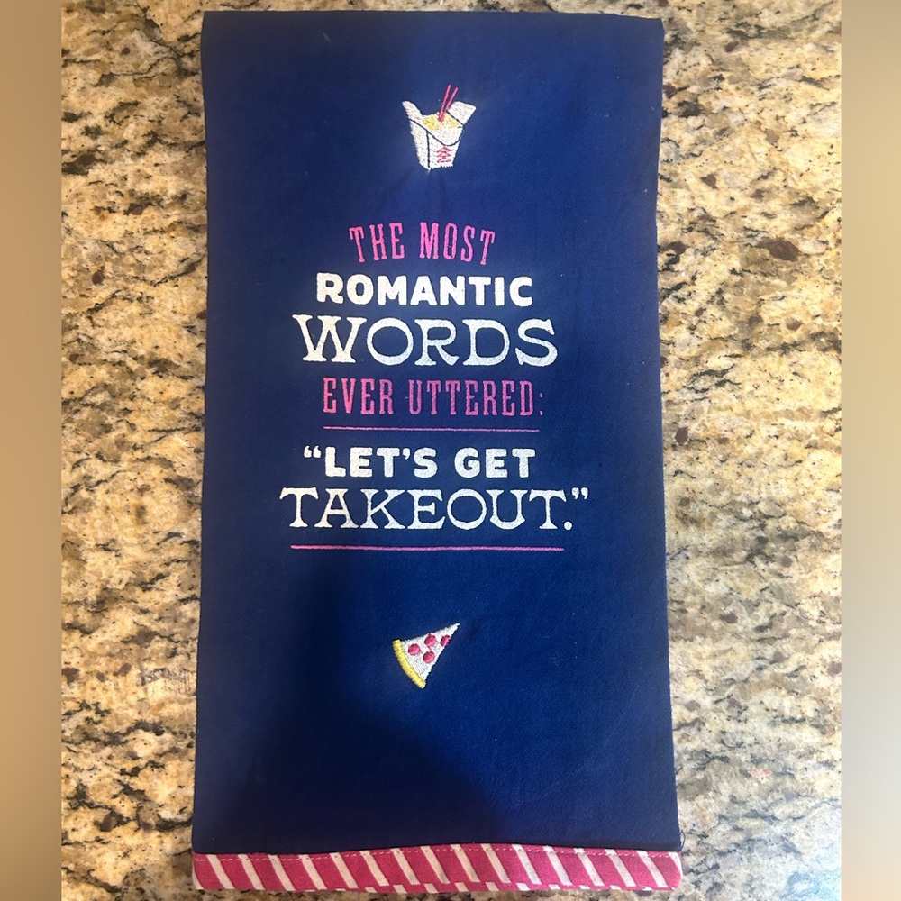 Takeout food kitchen tea towel